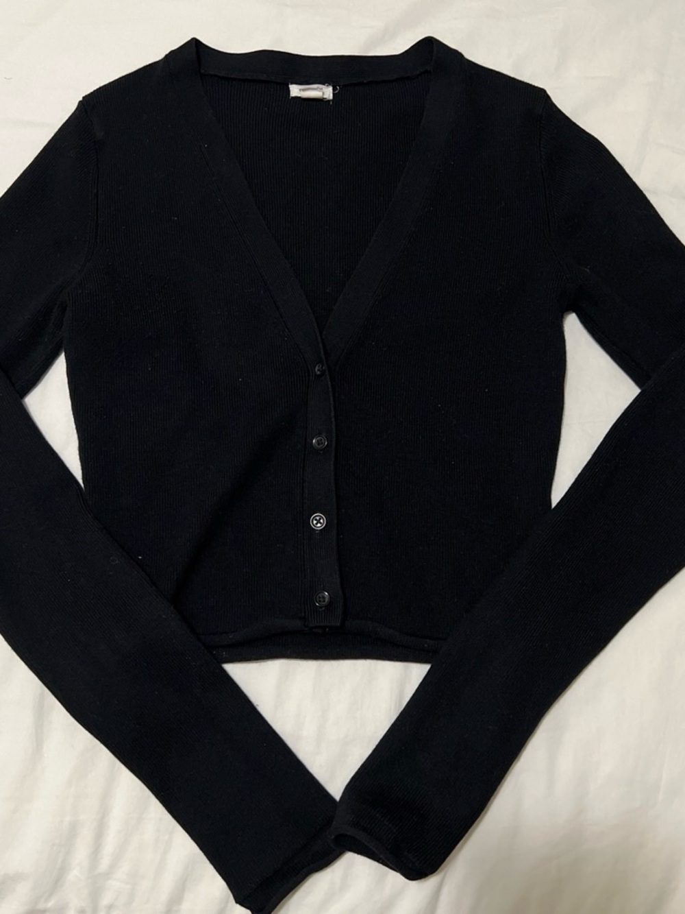 Garage Black V-Neck Button Cardigan